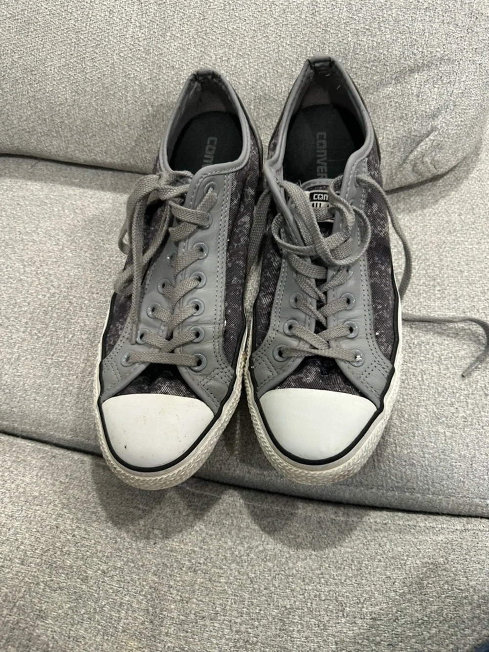 Converse Gray Low-Top Canvas Sneakers - Picture 3 of 7